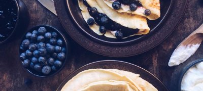 Pannekaker med blåbær
