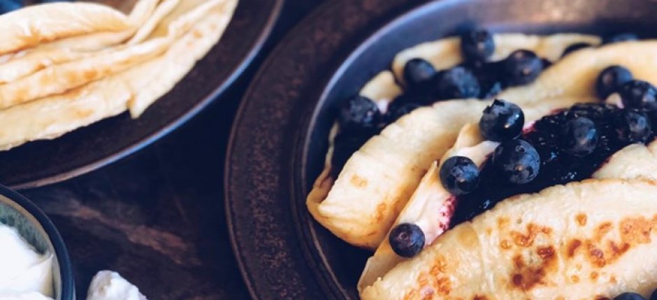 Pannekaker med blåbær