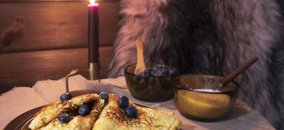 Pannekaker med blåbær