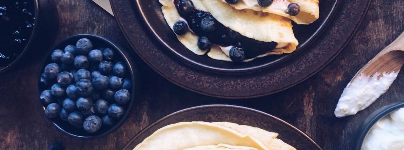 Pannekaker med blåbær