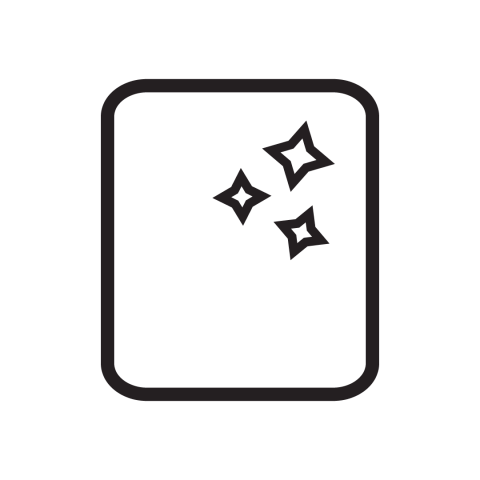 Et svart ikon for rene peisglass